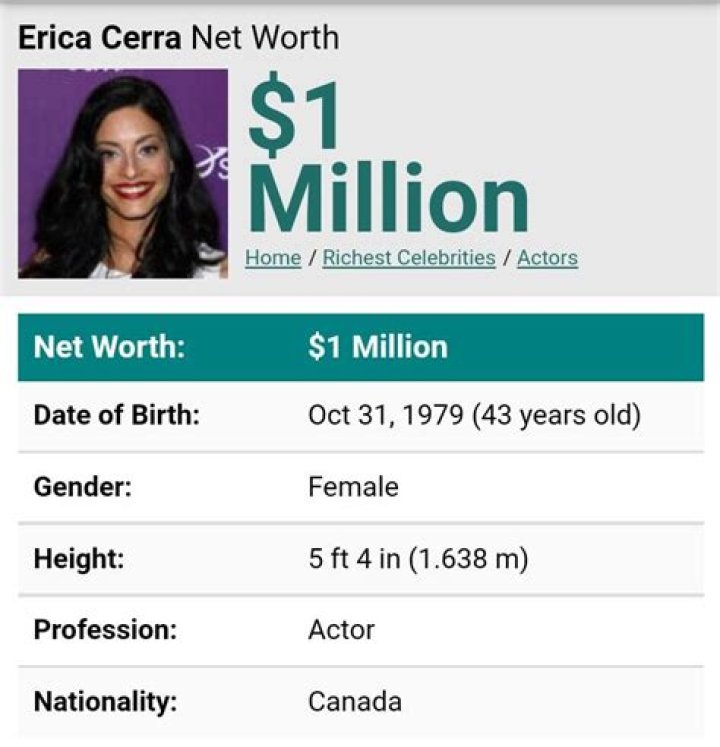 Erica Cerra Net Worth