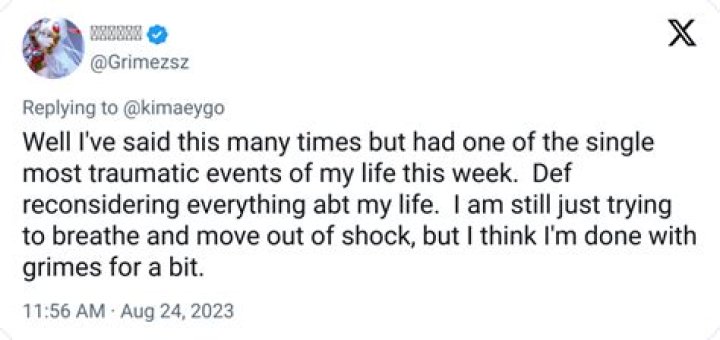 ‘I think I’m done with Grimes for a bit’: Grimes emotionally breaks down the ‘single most traumatic events’ of her life
