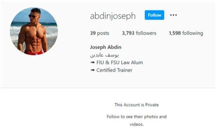 Joseph Abdin Instagram account